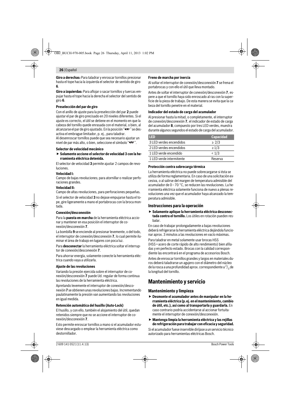 Mantenimiento y servicio | Bosch GSR 10,8-2-LI Professional User Manual | Page 26 / 169