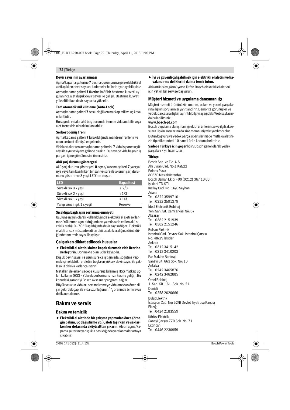 Bakım ve servis | Bosch GSR 10,8-2-LI Professional User Manual | Page 72 / 169