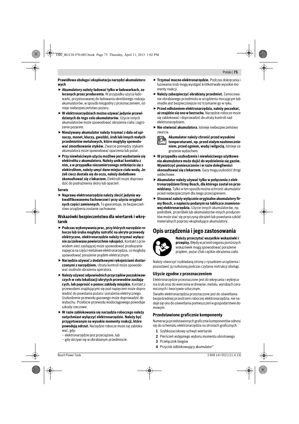 Opis urządzenia i jego zastosowania | Bosch GSR 10,8-2-LI Professional User Manual | Page 75 / 169