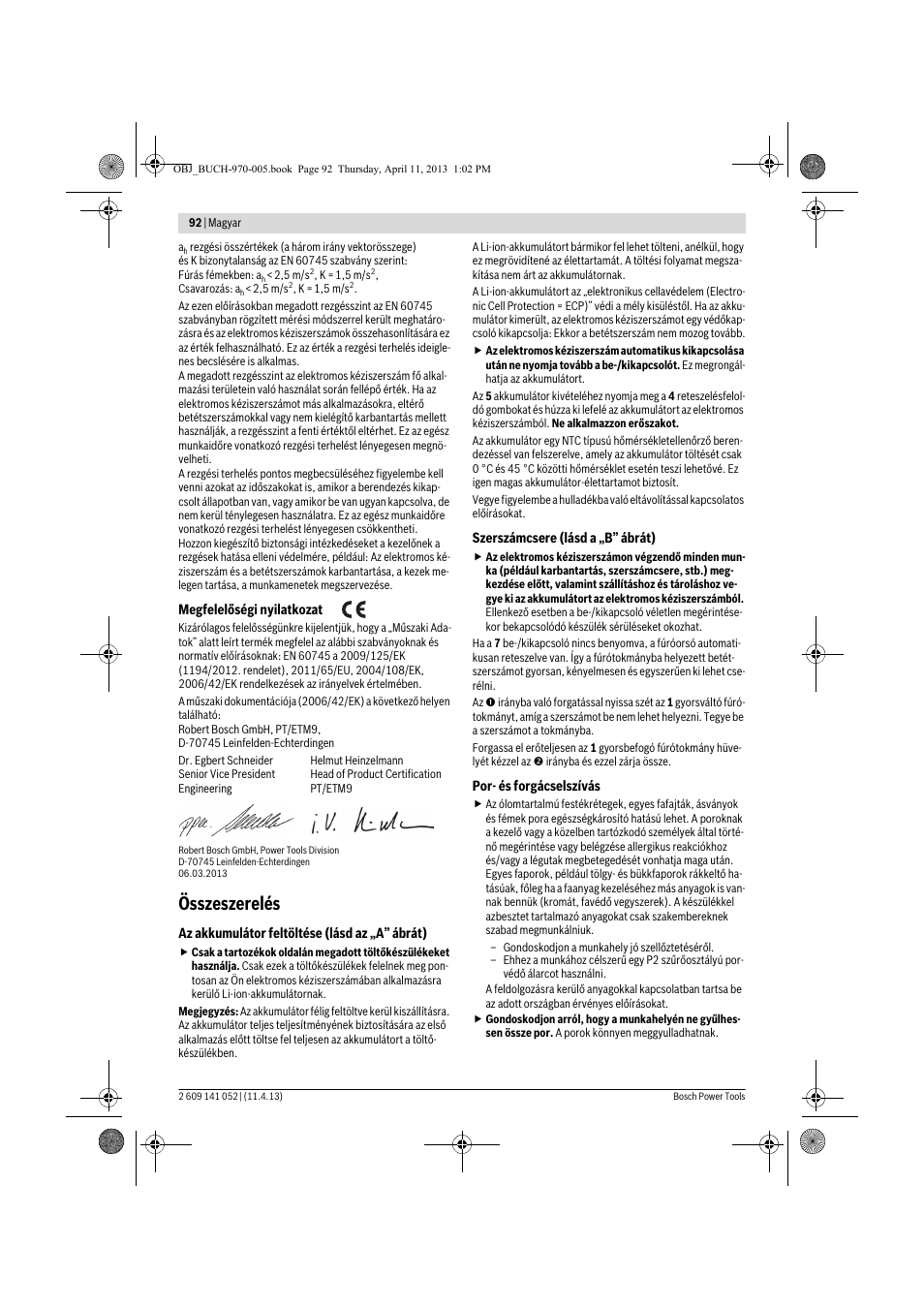 Összeszerelés | Bosch GSR 10,8-2-LI Professional User Manual | Page 92 / 169