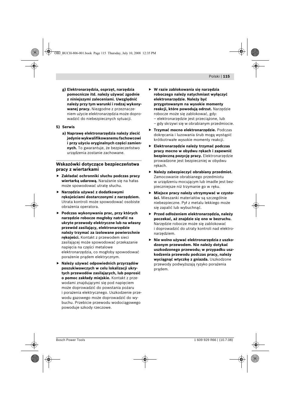Bosch GSB 16 RE Professional User Manual | Page 115 / 229