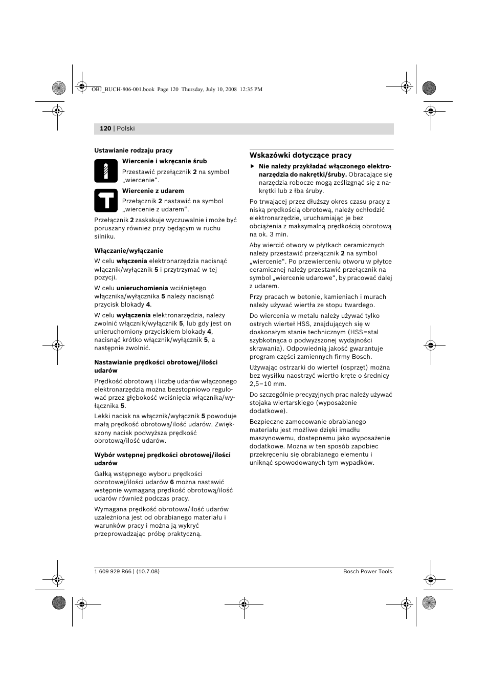 Bosch GSB 16 RE Professional User Manual | Page 120 / 229