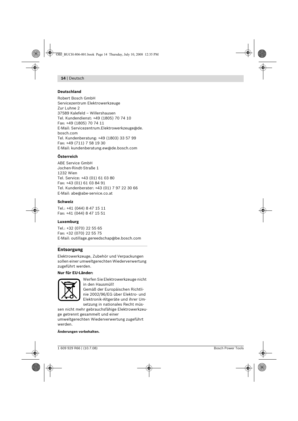 Bosch GSB 16 RE Professional User Manual | Page 14 / 229