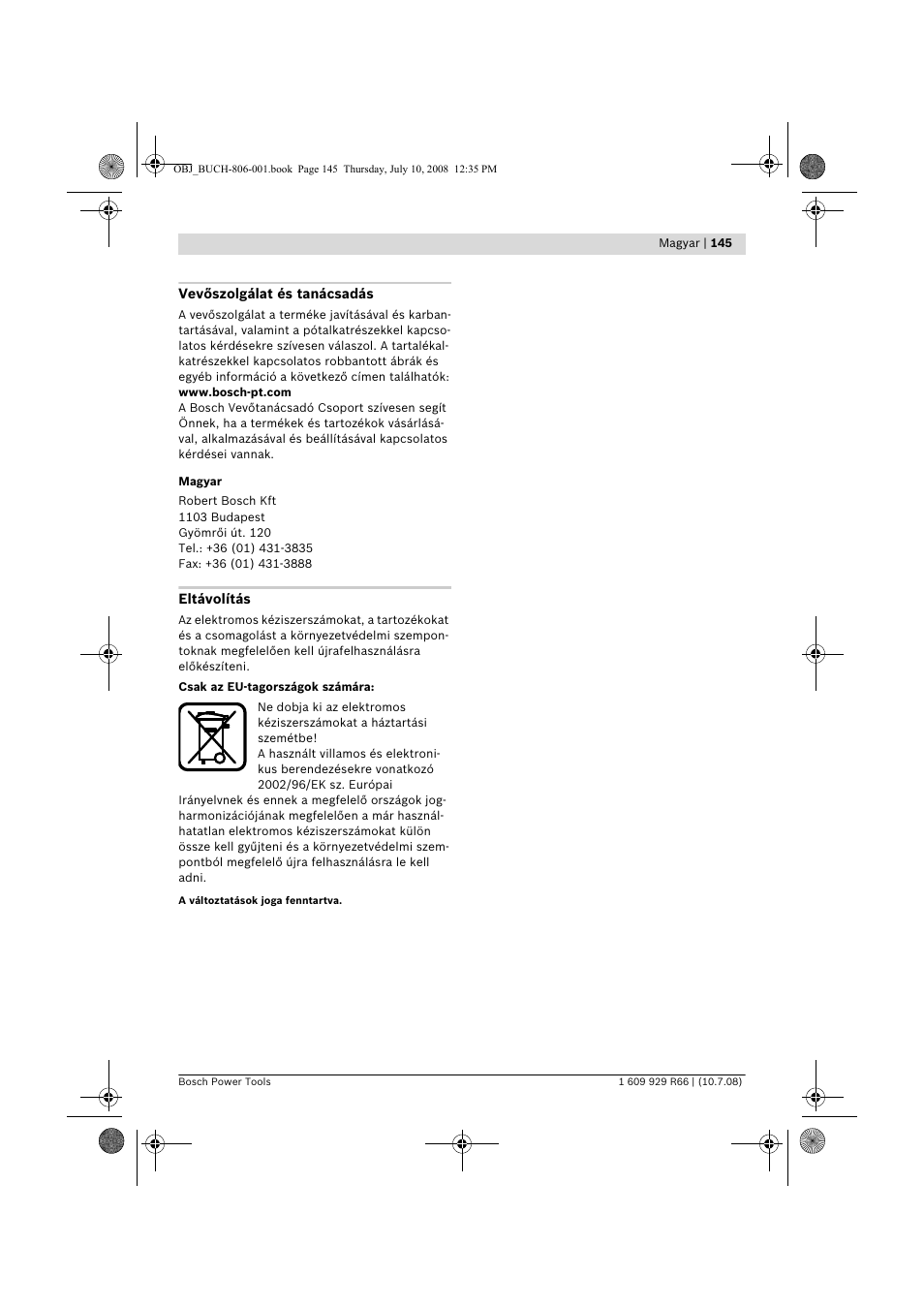 Bosch GSB 16 RE Professional User Manual | Page 145 / 229