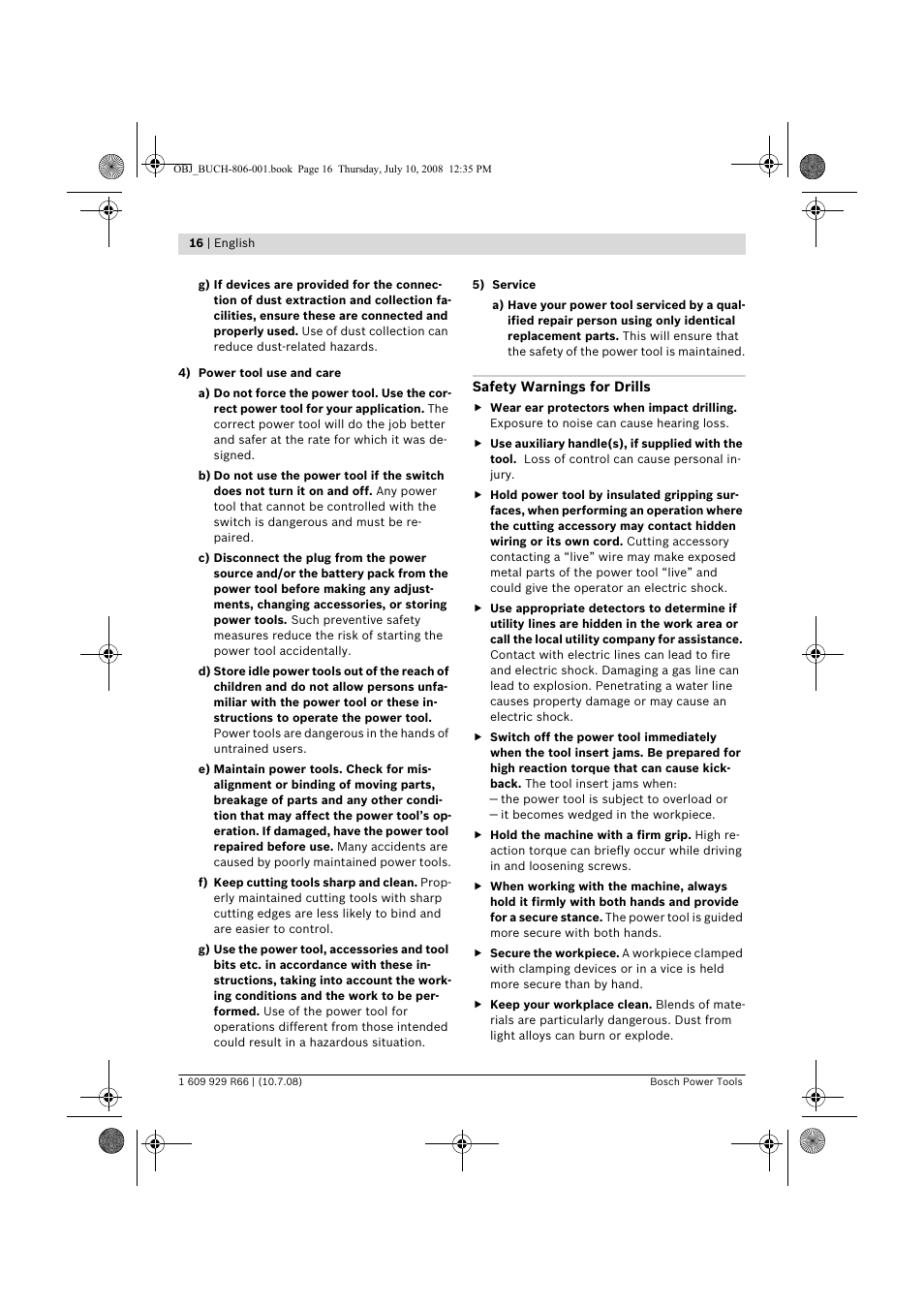 Bosch GSB 16 RE Professional User Manual | Page 16 / 229