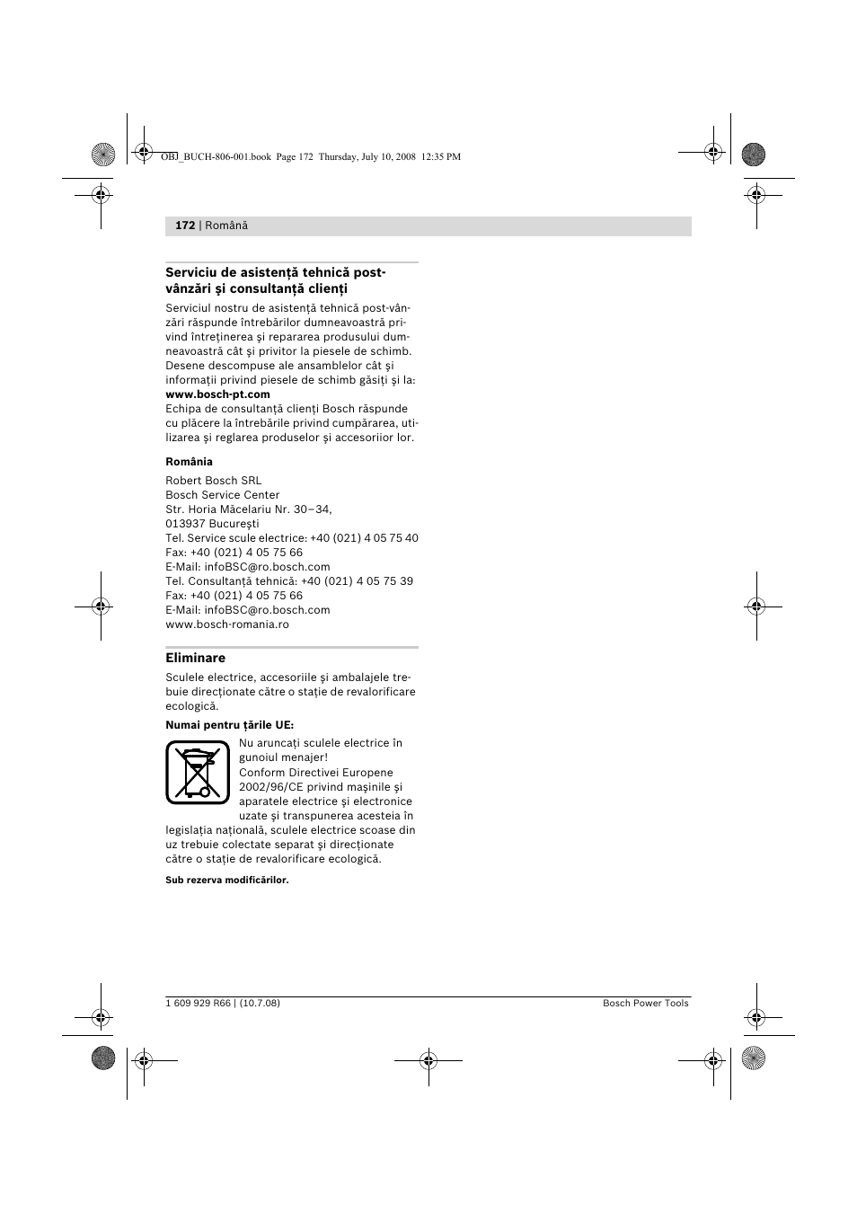 Bosch GSB 16 RE Professional User Manual | Page 172 / 229