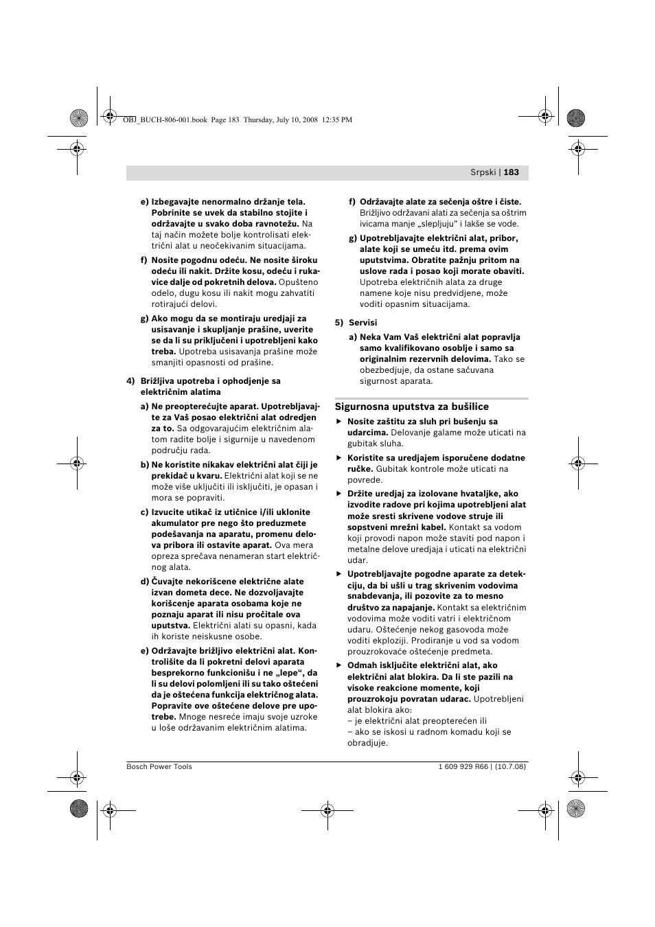 Bosch GSB 16 RE Professional User Manual | Page 183 / 229