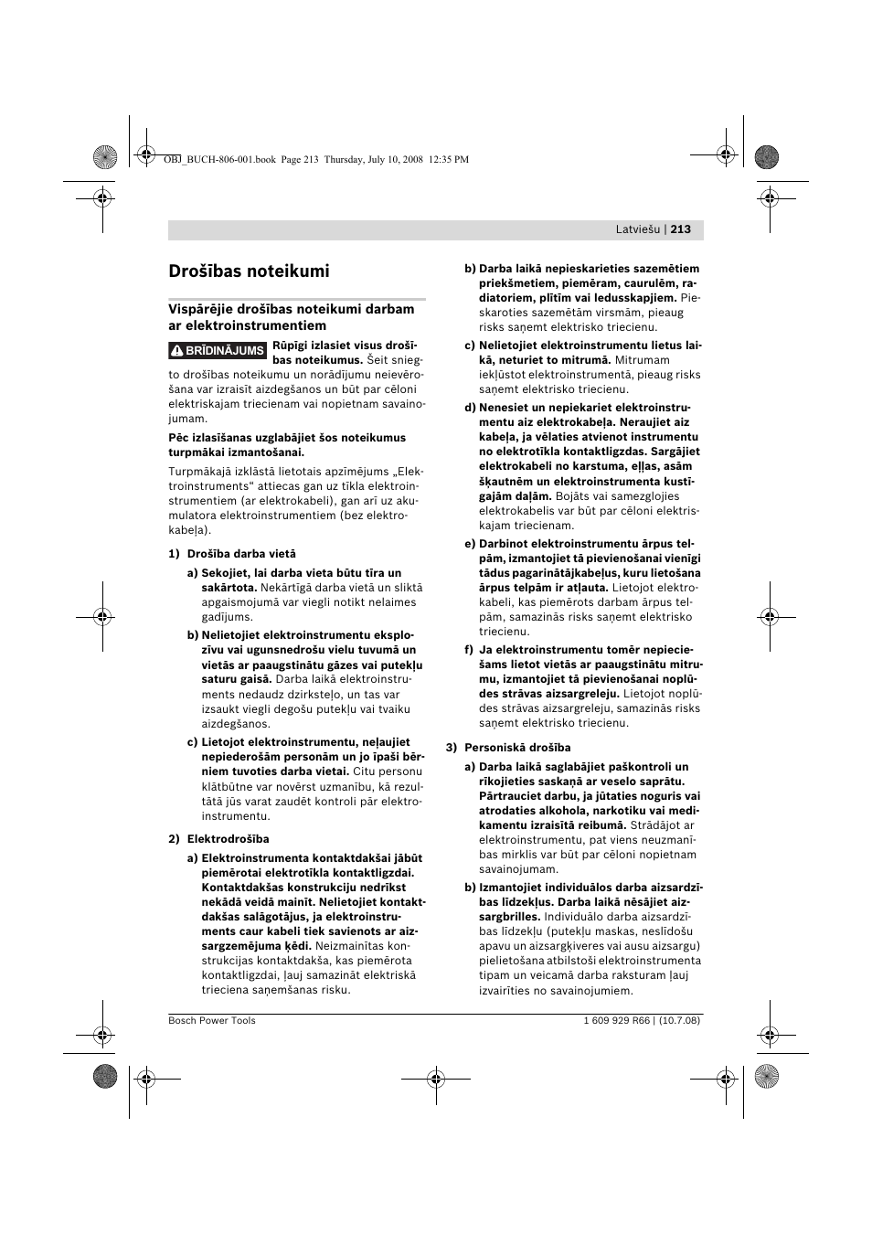 Bosch GSB 16 RE Professional User Manual | Page 213 / 229