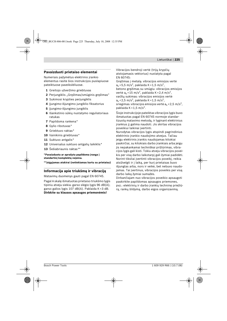 Bosch GSB 16 RE Professional User Manual | Page 225 / 229