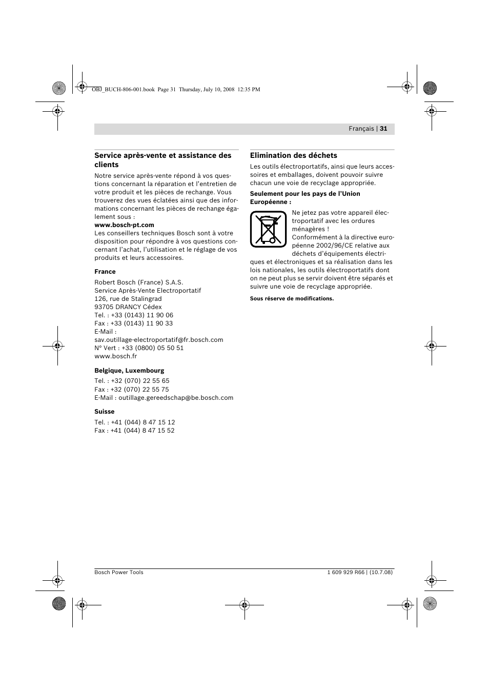 Bosch GSB 16 RE Professional User Manual | Page 31 / 229