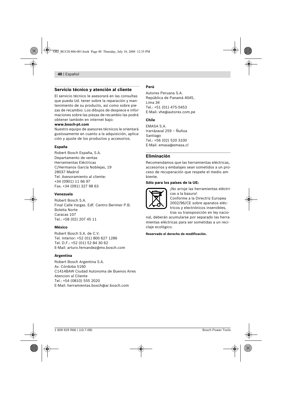 Bosch GSB 16 RE Professional User Manual | Page 40 / 229