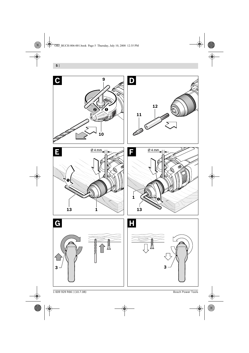 Bosch GSB 16 RE Professional User Manual | Page 5 / 229