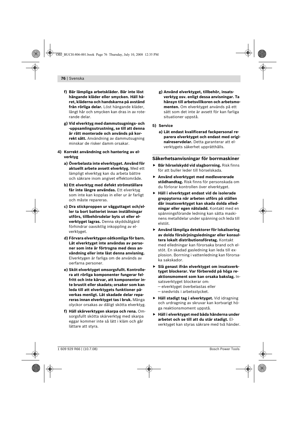 Bosch GSB 16 RE Professional User Manual | Page 76 / 229