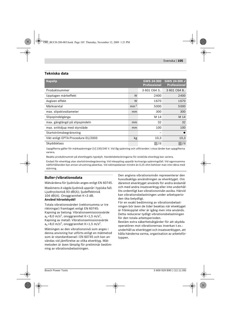 Bosch GWS Professional 24-300 User Manual | Page 105 / 337