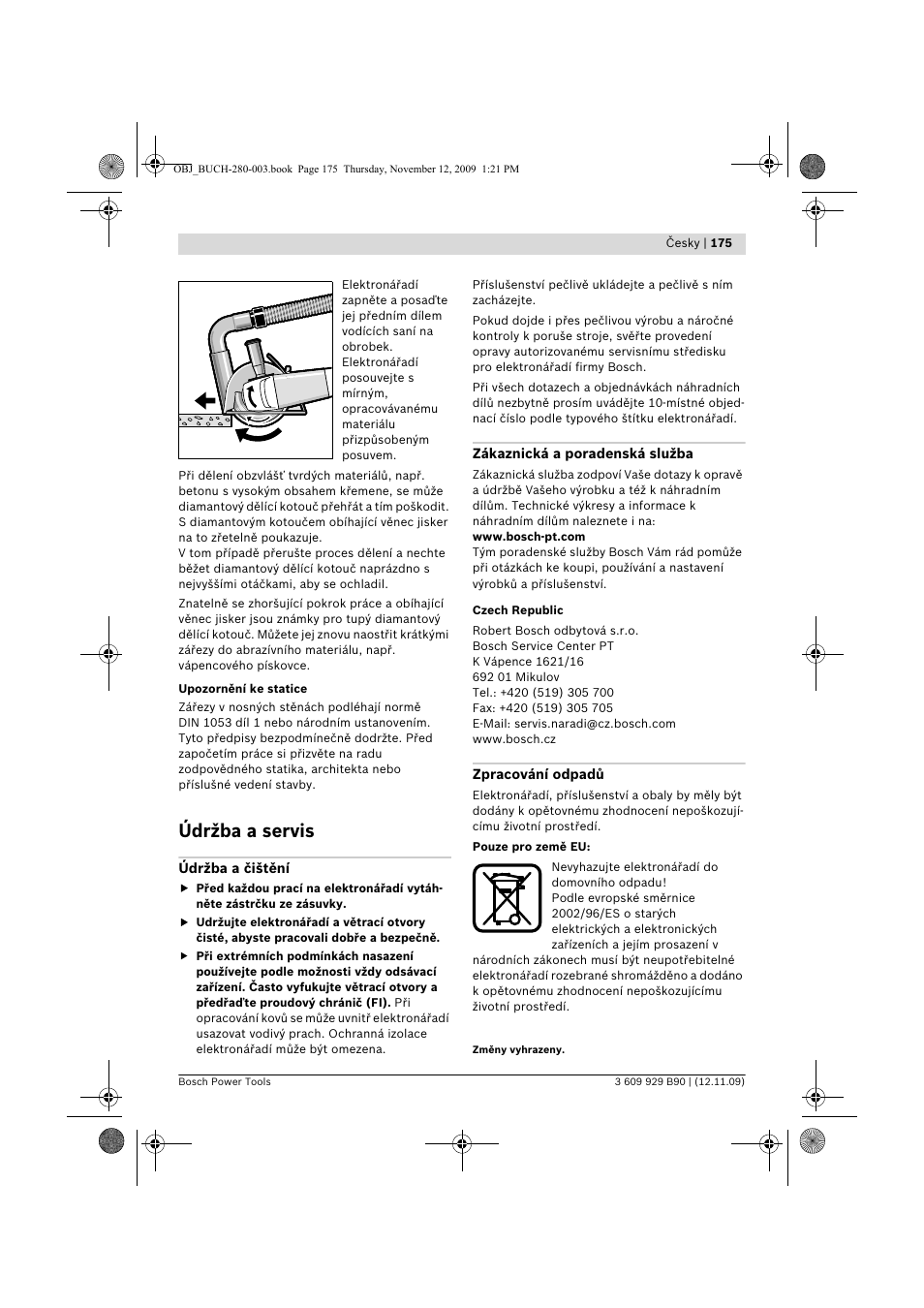 Údržba a servis | Bosch GWS Professional 24-300 User Manual | Page 175 / 337