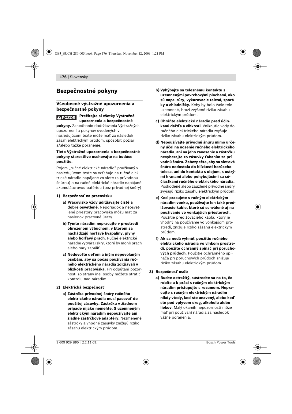 Bezpečnostné pokyny | Bosch GWS Professional 24-300 User Manual | Page 176 / 337