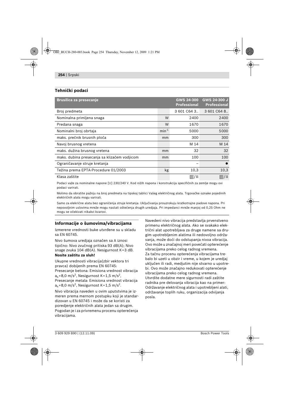 Bosch GWS Professional 24-300 User Manual | Page 254 / 337
