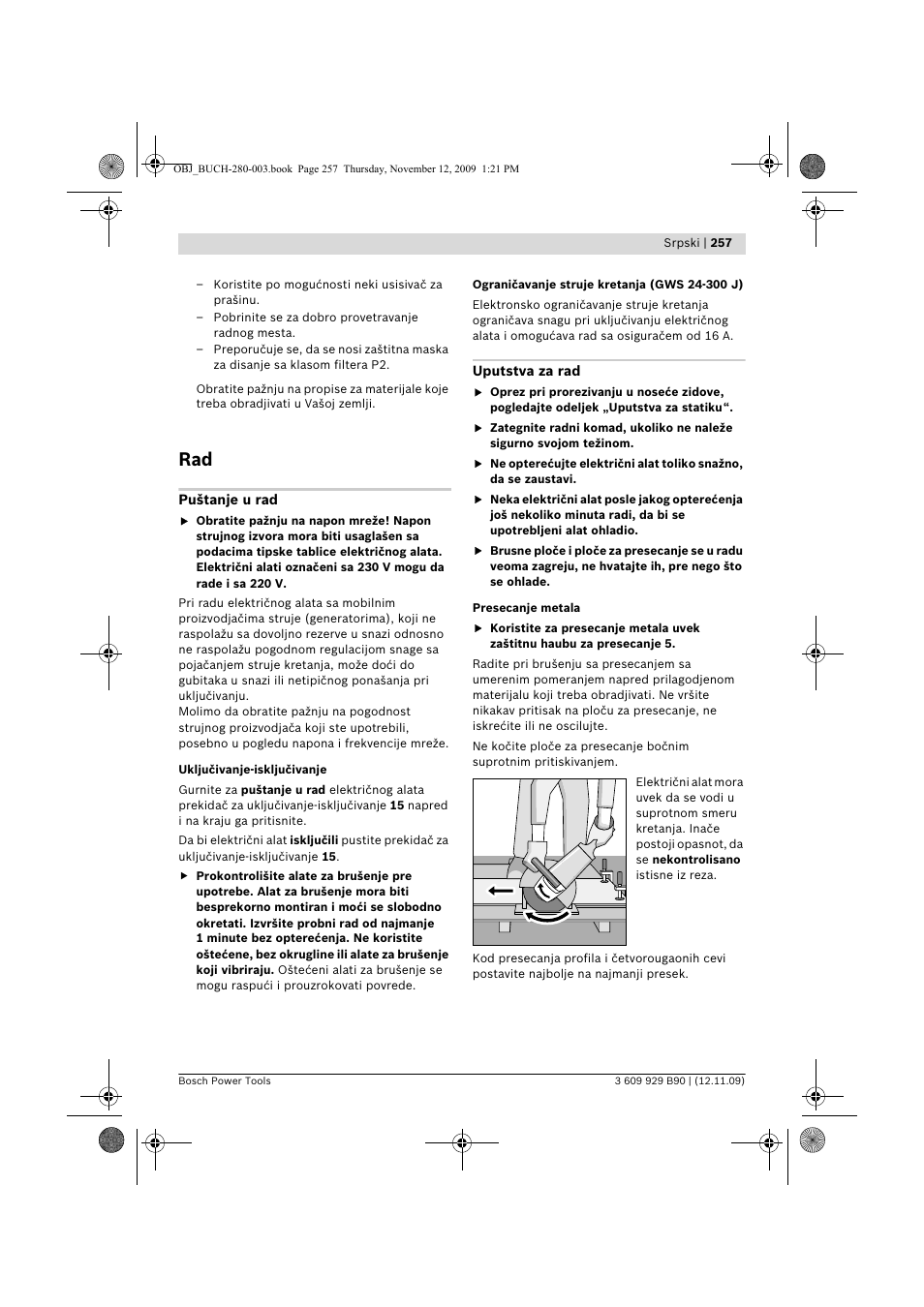 Bosch GWS Professional 24-300 User Manual | Page 257 / 337