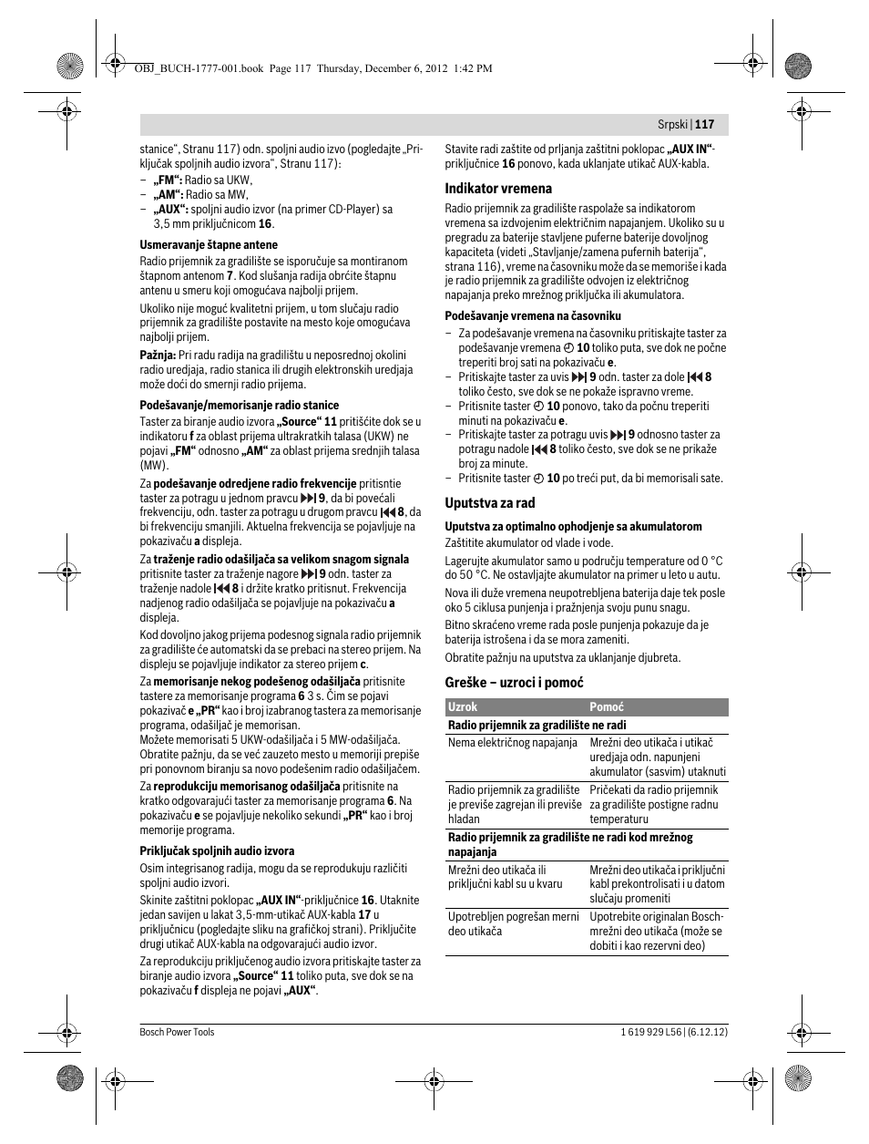 Bosch GML SoundBoxx Professional 14,4 V User Manual | Page 117 / 157