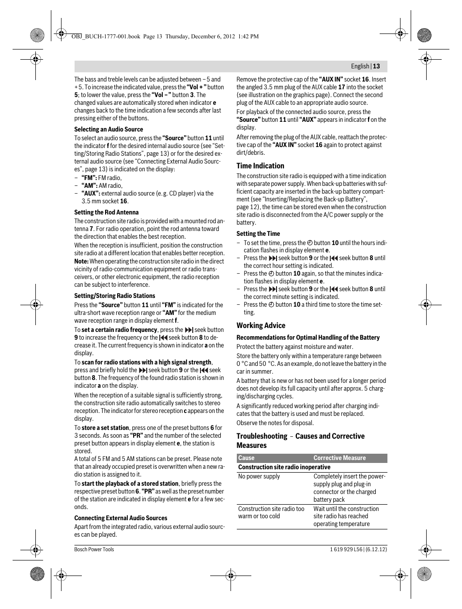 Bosch GML SoundBoxx Professional 14,4 V User Manual | Page 13 / 157