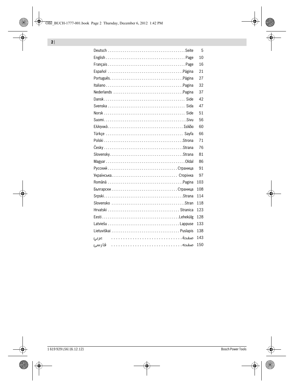 Bosch GML SoundBoxx Professional 14,4 V User Manual | Page 2 / 157