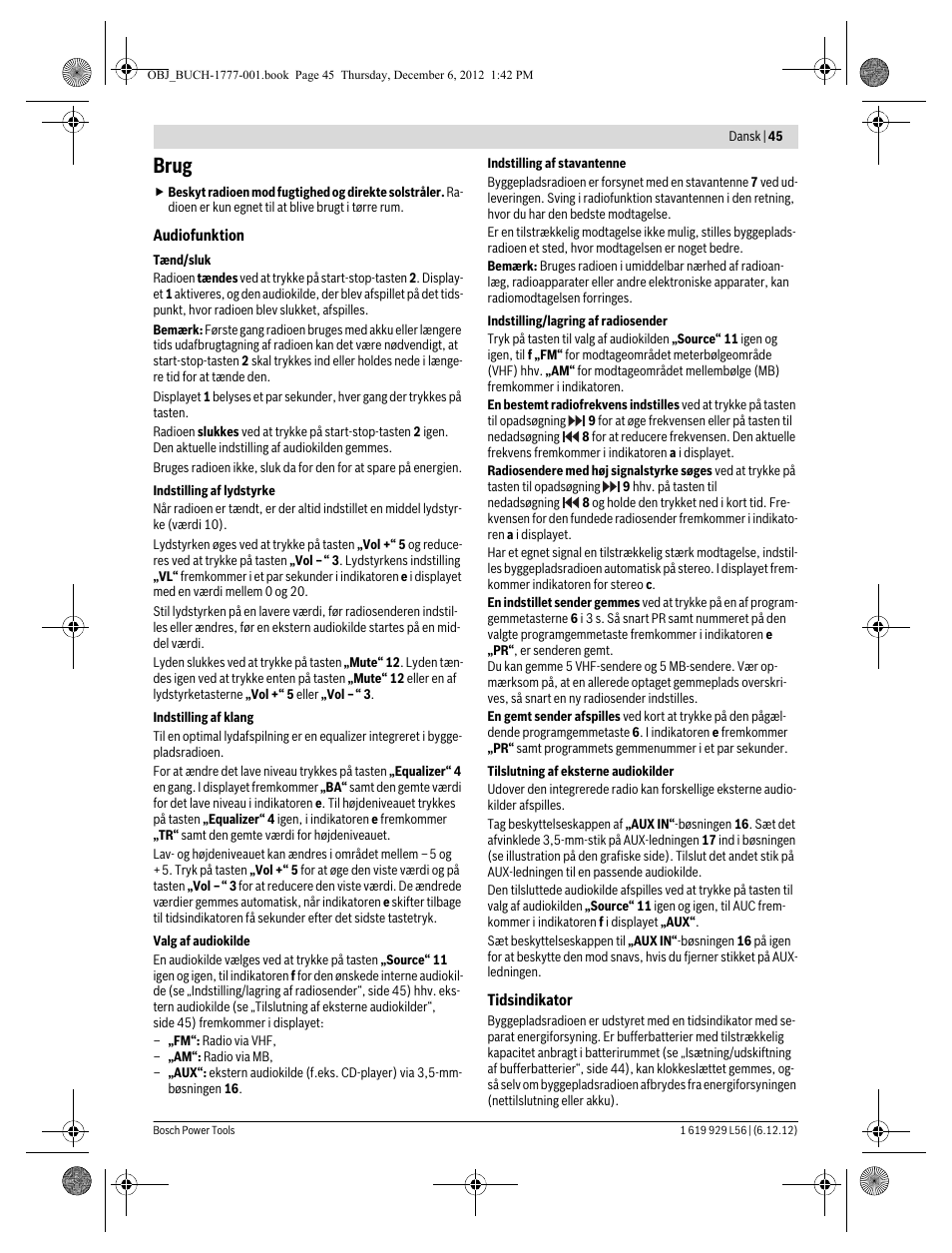 Brug | Bosch GML SoundBoxx Professional 14,4 V User Manual | Page 45 / 157