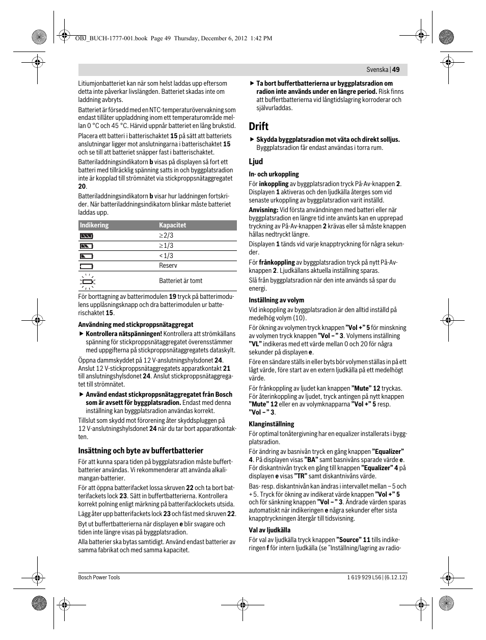 Drift | Bosch GML SoundBoxx Professional 14,4 V User Manual | Page 49 / 157