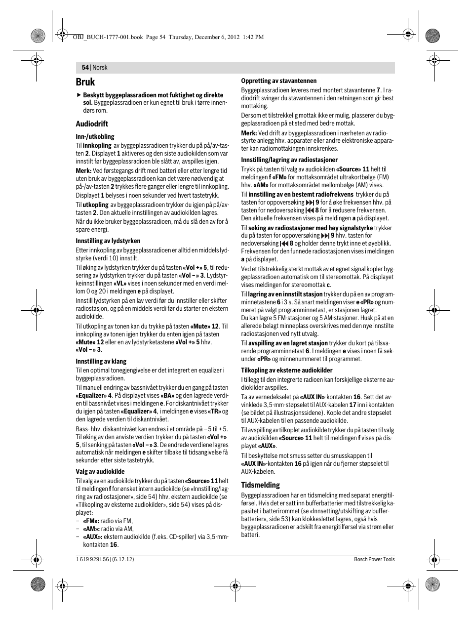 Bruk | Bosch GML SoundBoxx Professional 14,4 V User Manual | Page 54 / 157