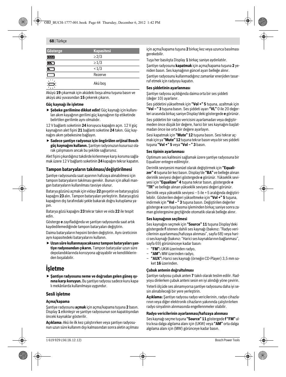 Işletme | Bosch GML SoundBoxx Professional 14,4 V User Manual | Page 68 / 157