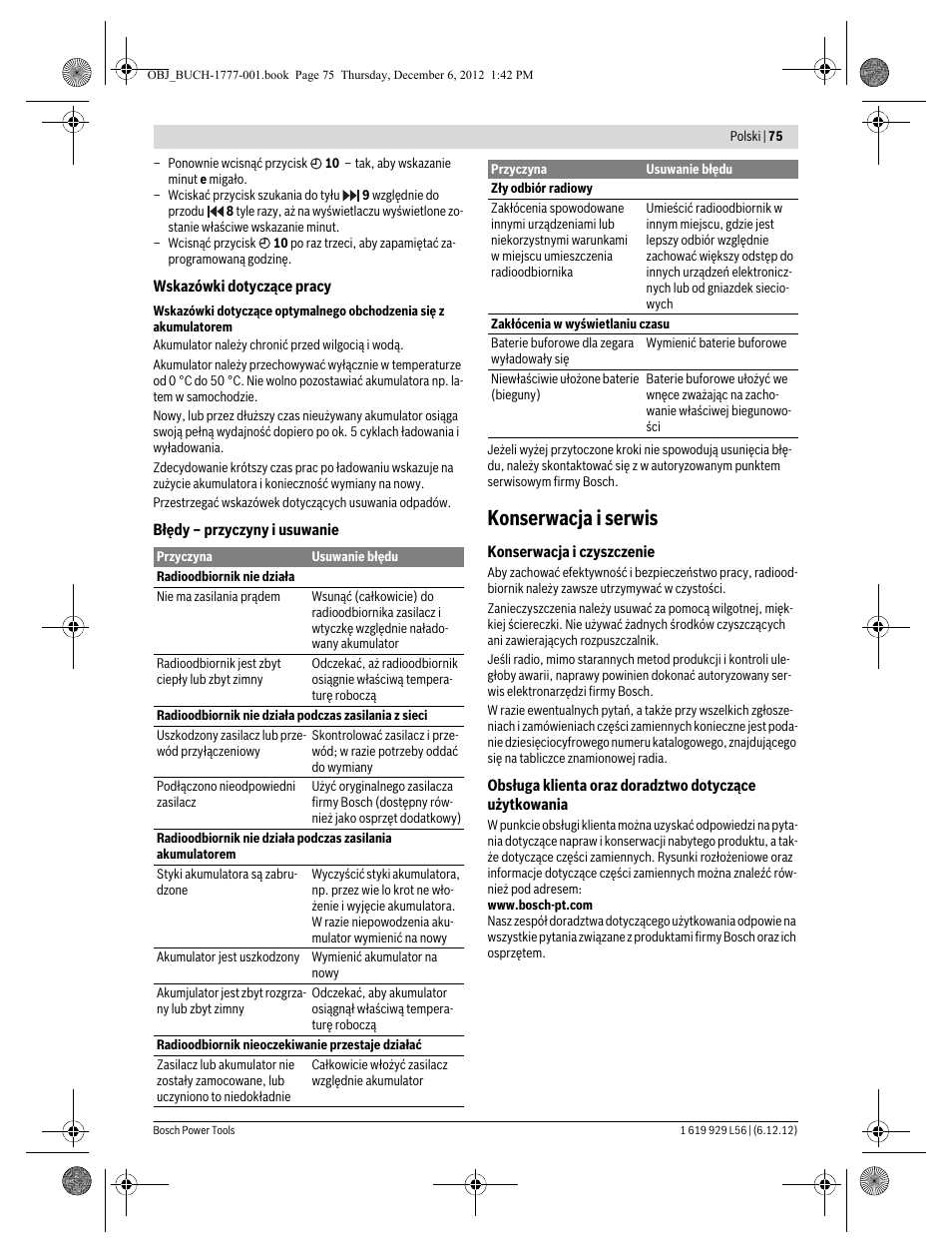 Konserwacja i serwis | Bosch GML SoundBoxx Professional 14,4 V User Manual | Page 75 / 157