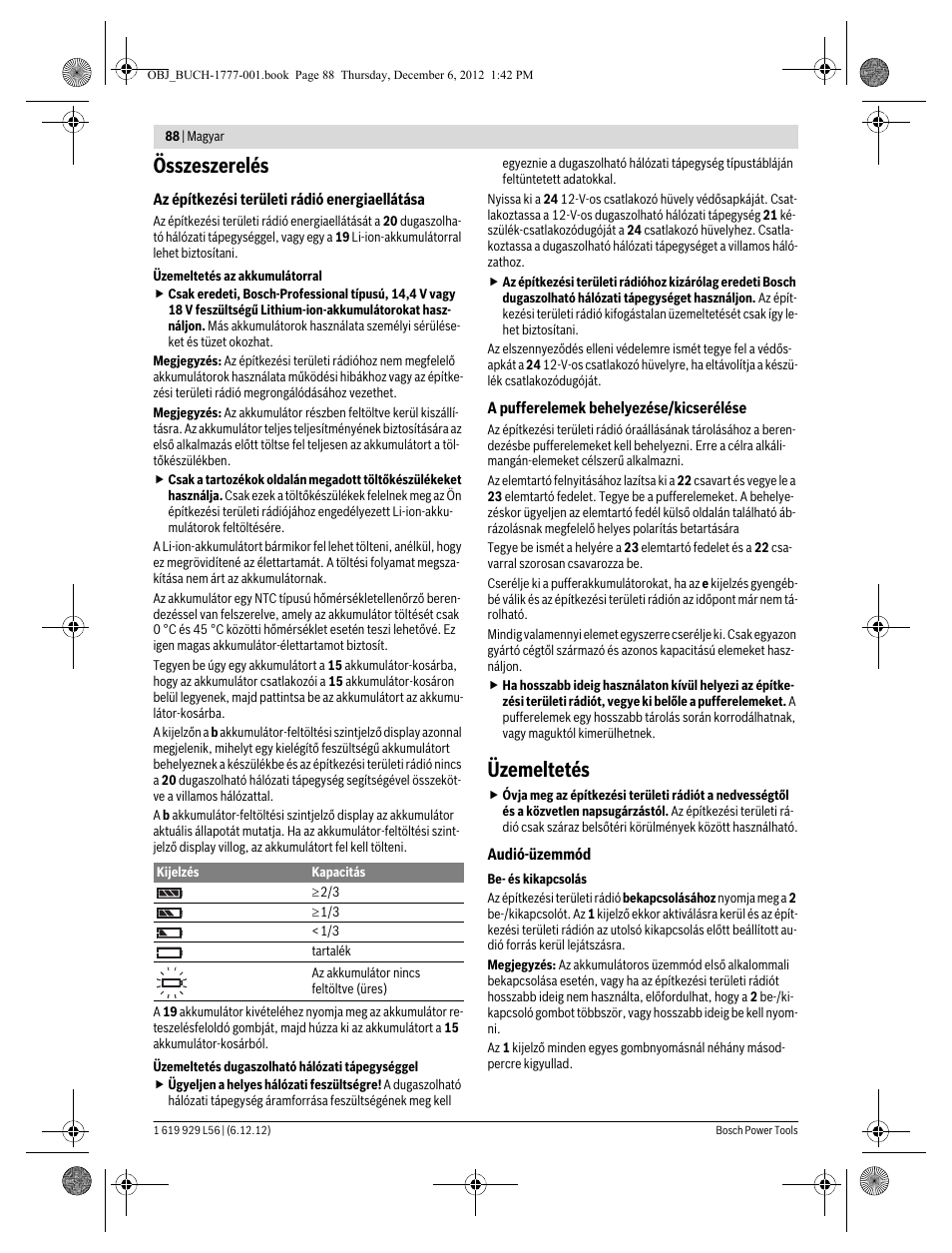 Összeszerelés, Üzemeltetés | Bosch GML SoundBoxx Professional 14,4 V User Manual | Page 88 / 157