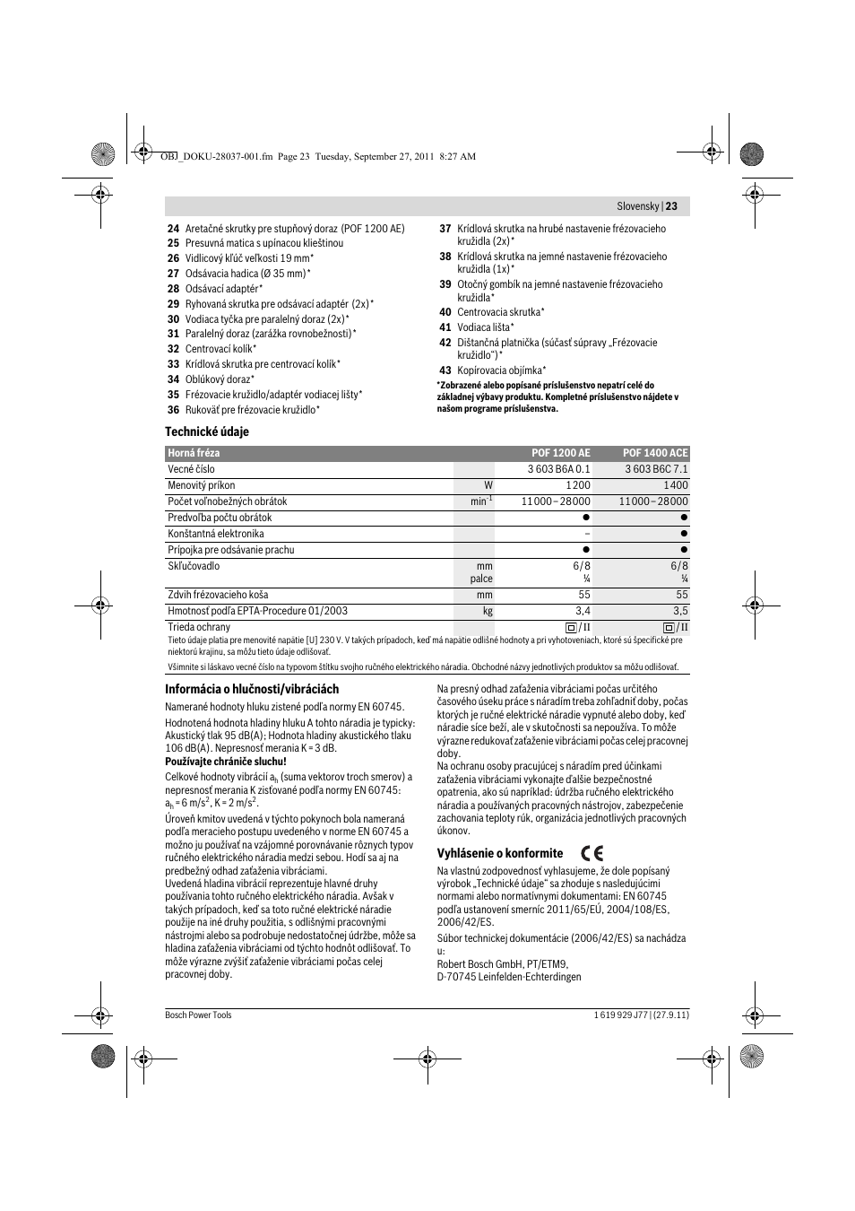 Bosch POF 1200 AE User Manual | Page 23 / 106