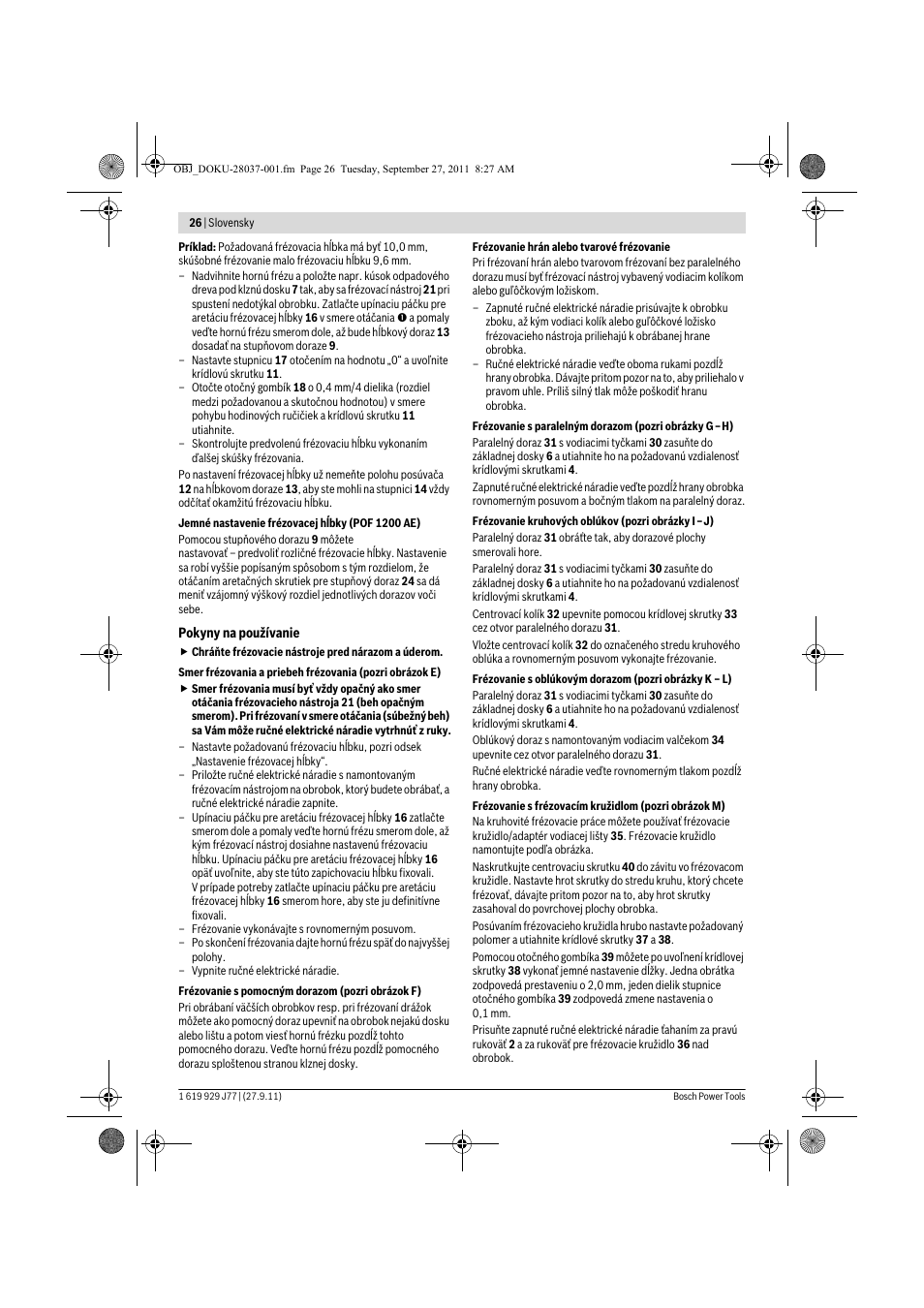 Bosch POF 1200 AE User Manual | Page 26 / 106