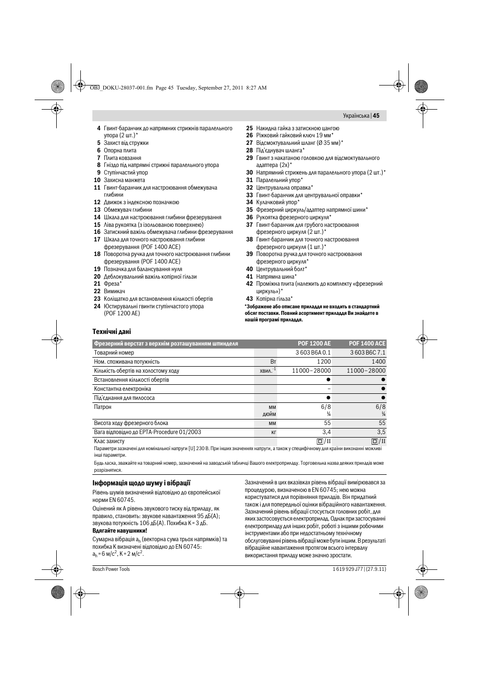 Bosch POF 1200 AE User Manual | Page 45 / 106