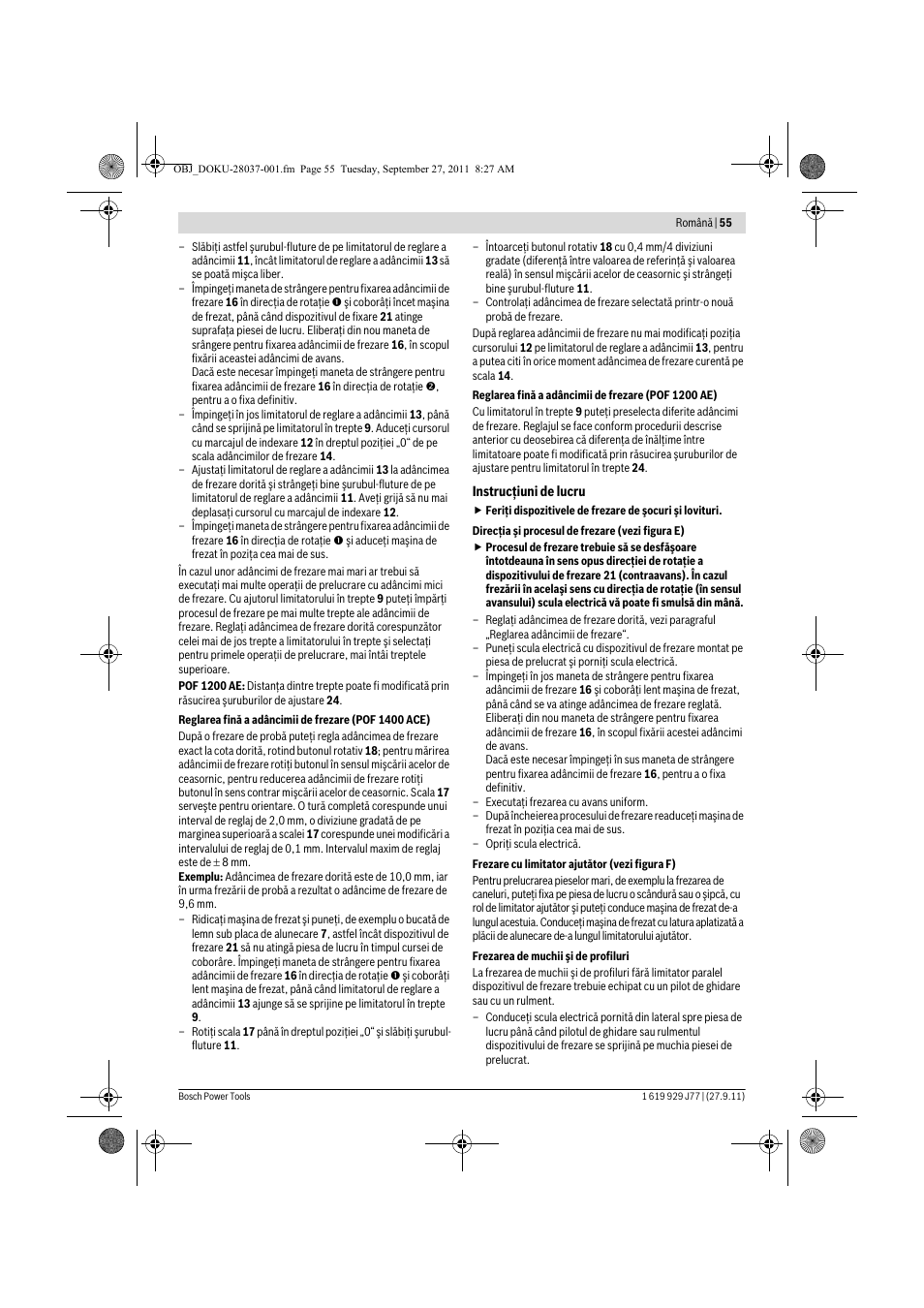 Bosch POF 1200 AE User Manual | Page 55 / 106