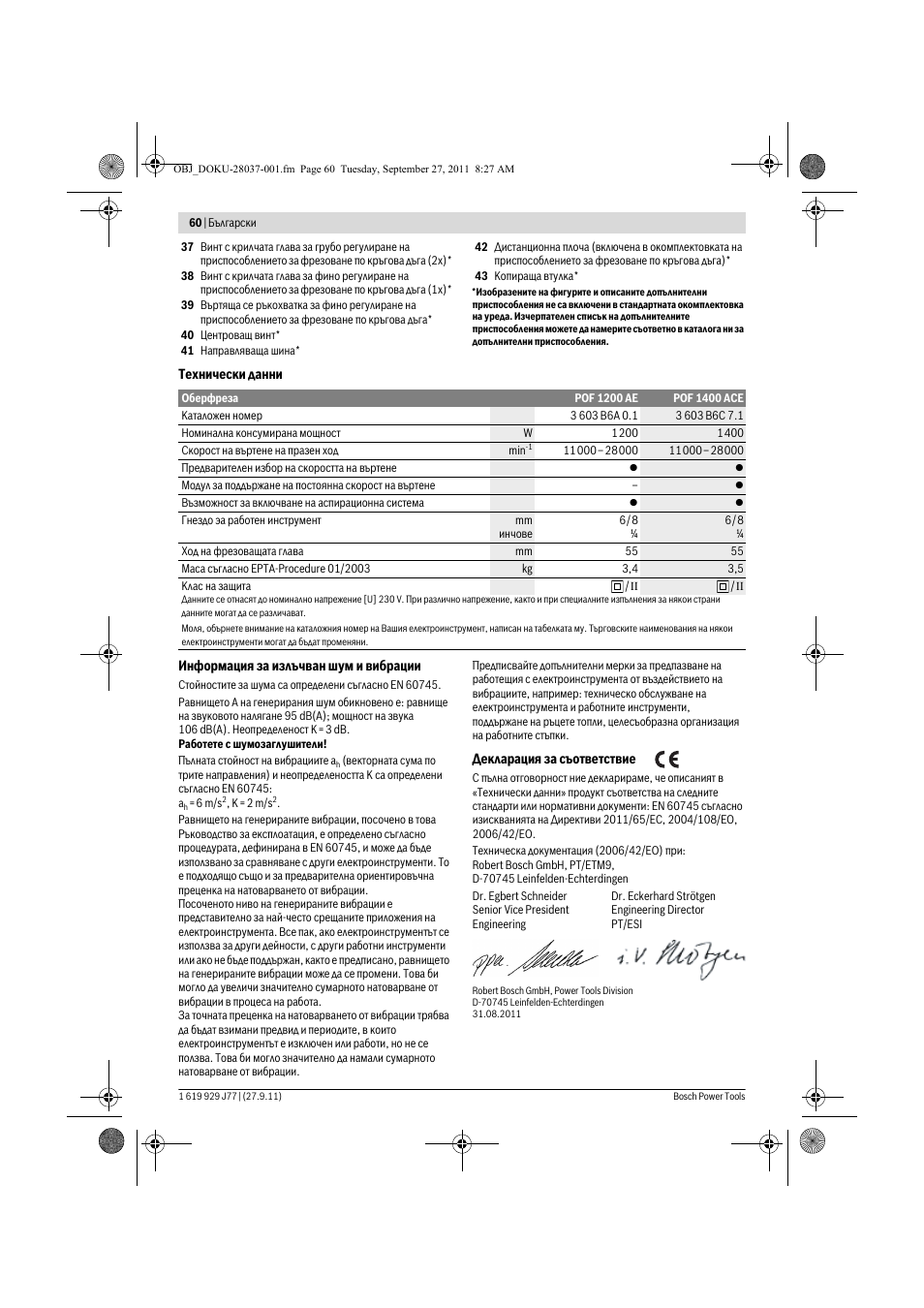 Bosch POF 1200 AE User Manual | Page 60 / 106