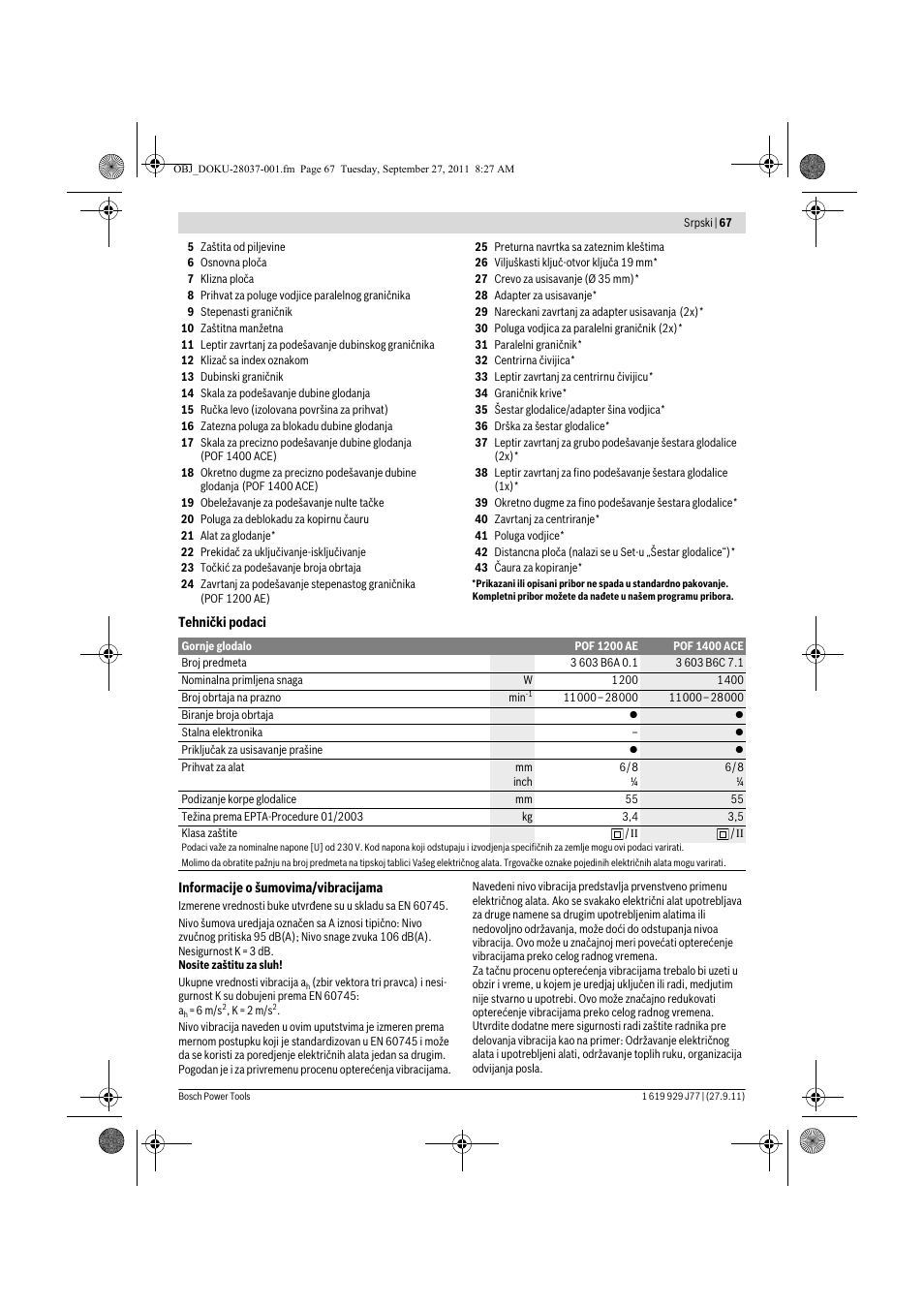 Bosch POF 1200 AE User Manual | Page 67 / 106