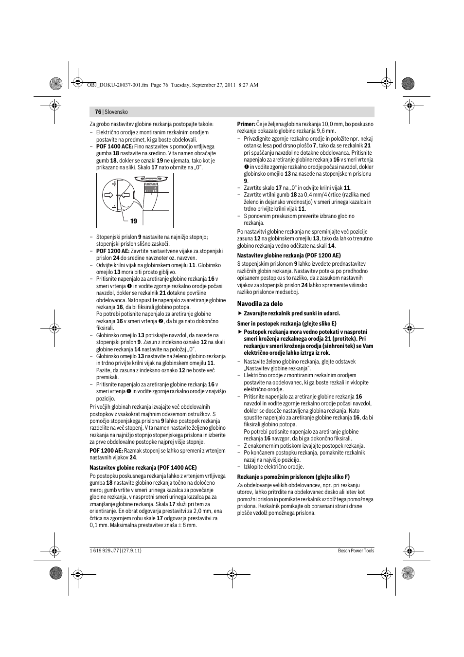 Bosch POF 1200 AE User Manual | Page 76 / 106