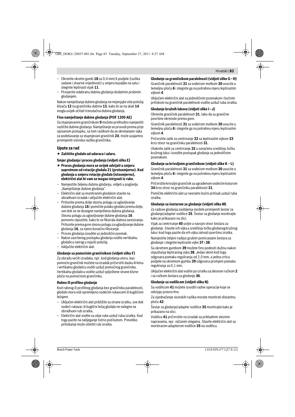 Bosch POF 1200 AE User Manual | Page 83 / 106