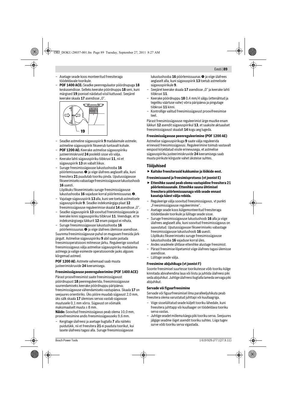 Bosch POF 1200 AE User Manual | Page 89 / 106