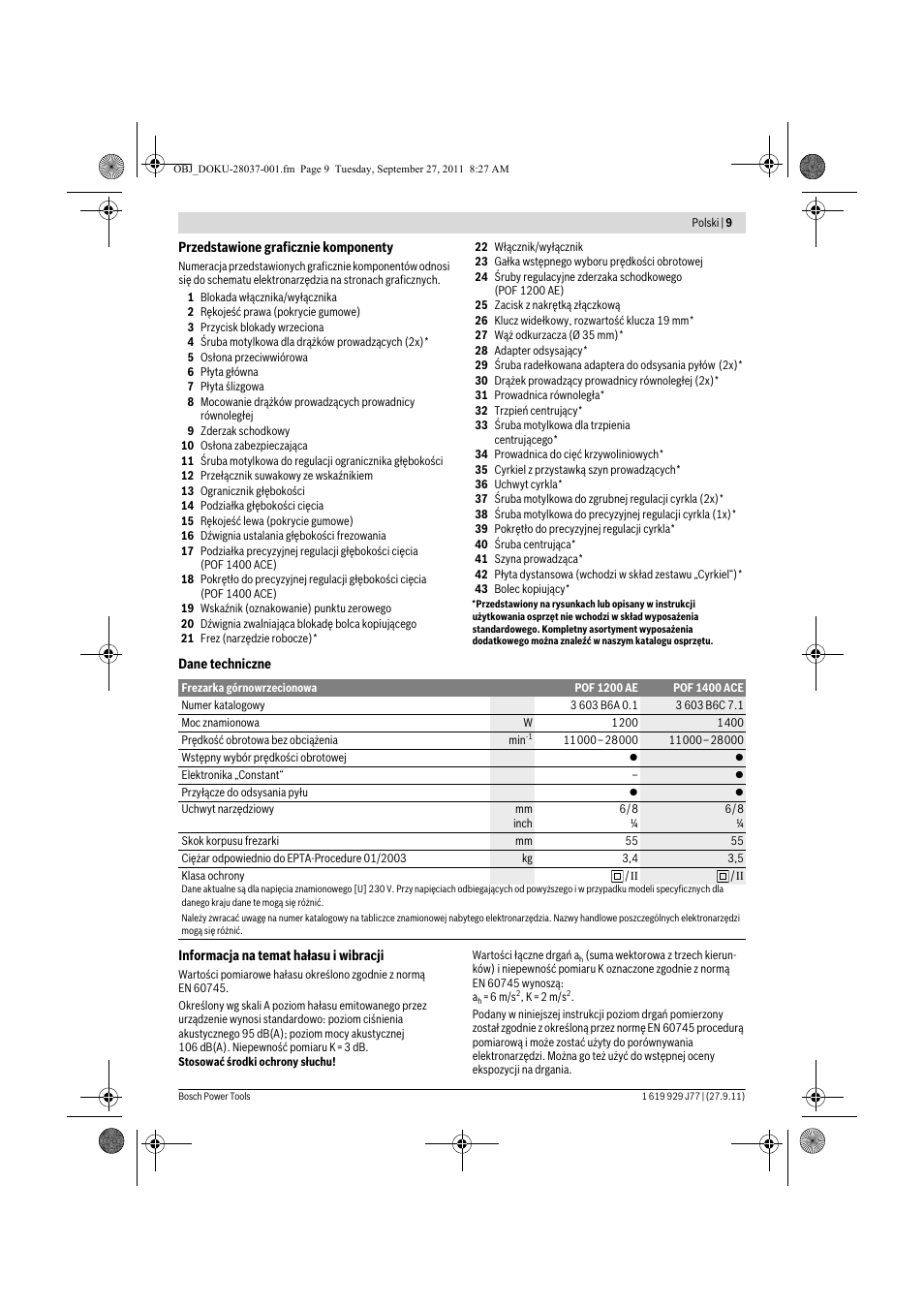 Bosch POF 1200 AE User Manual | Page 9 / 106