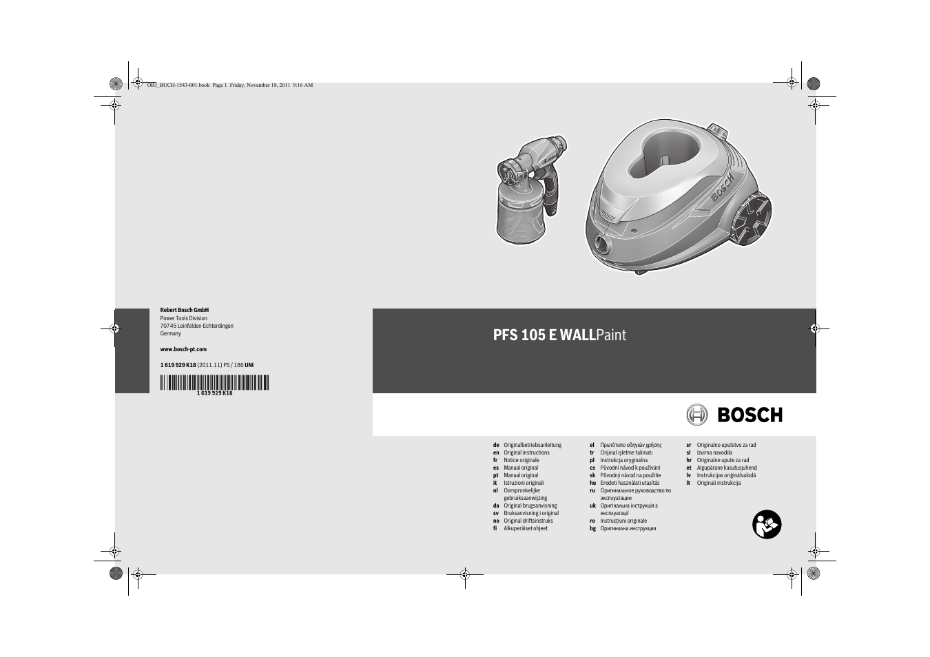 Bosch PFS 105 E WALLPaint User Manual | 185 pages