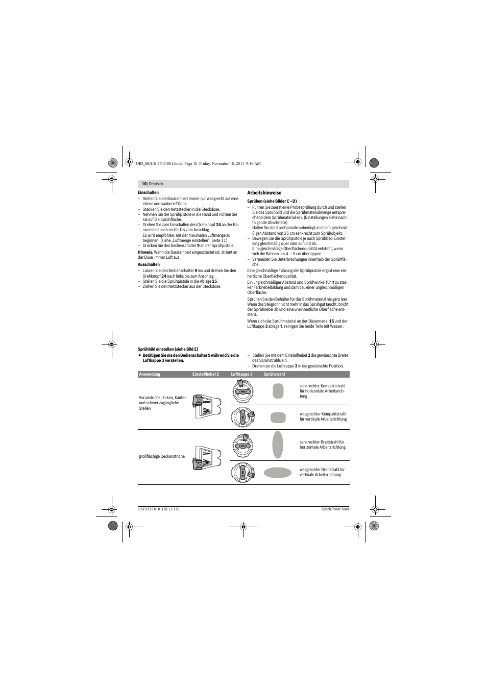 Bosch PFS 105 E WALLPaint User Manual | Page 10 / 185