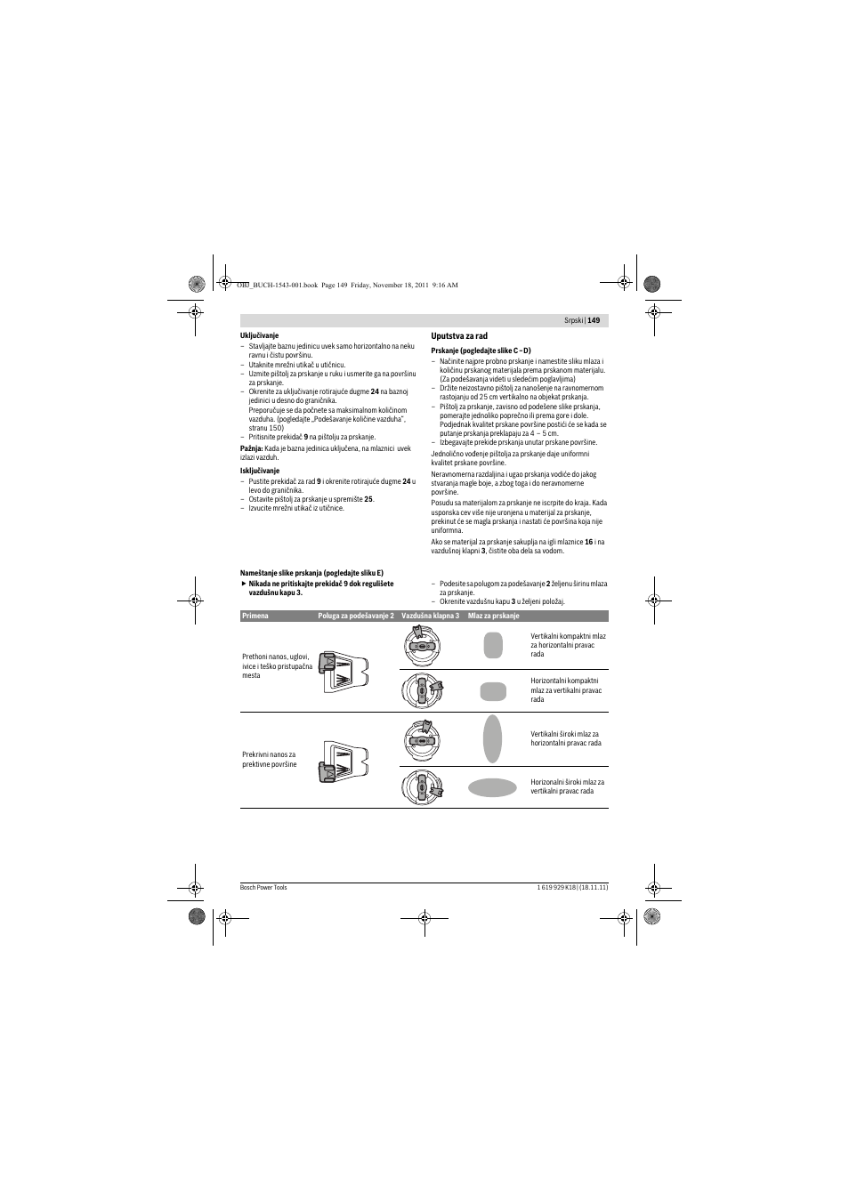 Bosch PFS 105 E WALLPaint User Manual | Page 149 / 185