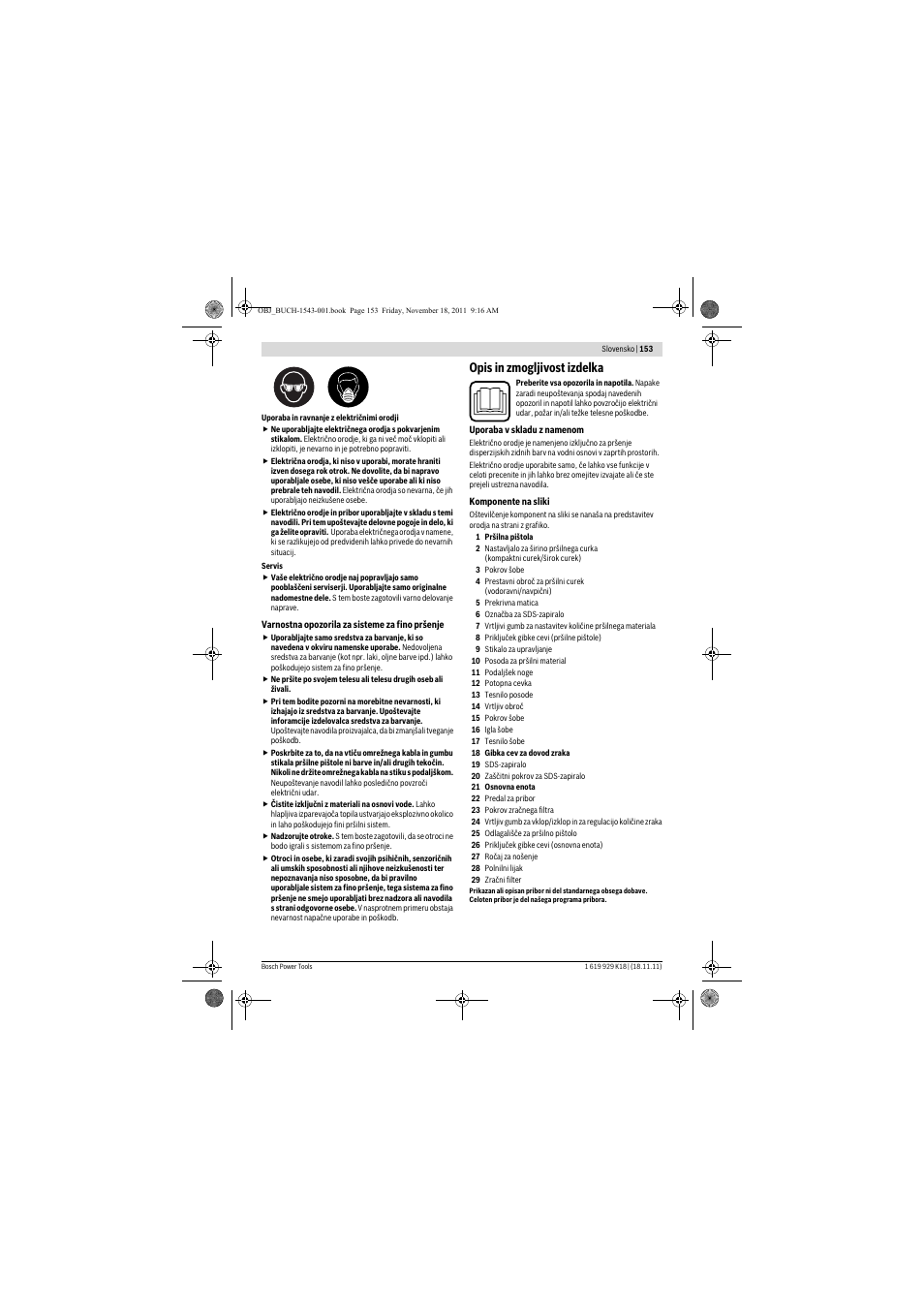 Opis in zmogljivost izdelka | Bosch PFS 105 E WALLPaint User Manual | Page 153 / 185