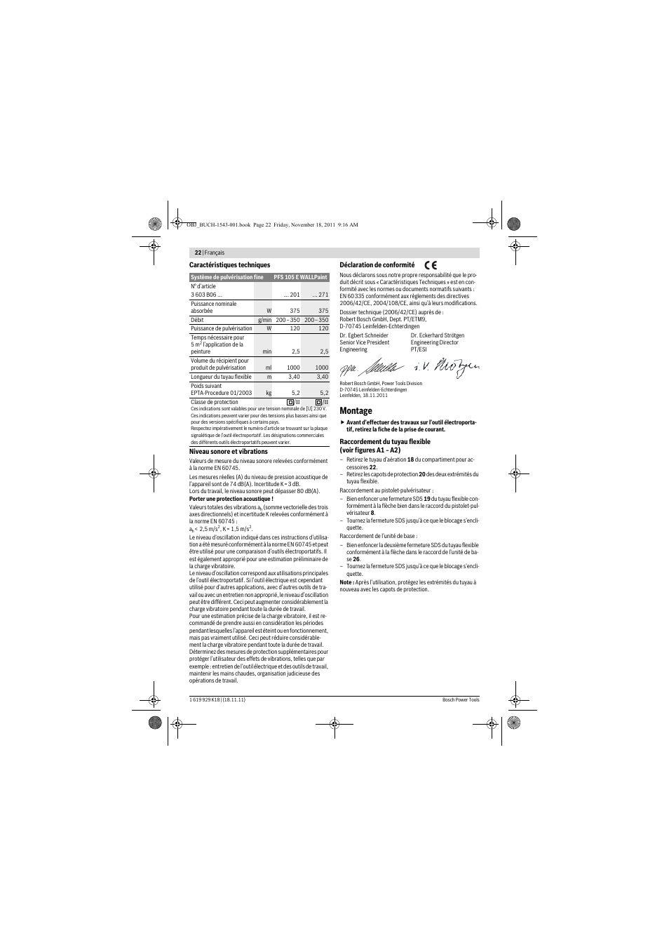 Montage | Bosch PFS 105 E WALLPaint User Manual | Page 22 / 185