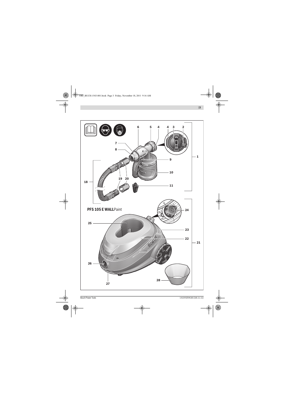 Bosch PFS 105 E WALLPaint User Manual | Page 3 / 185