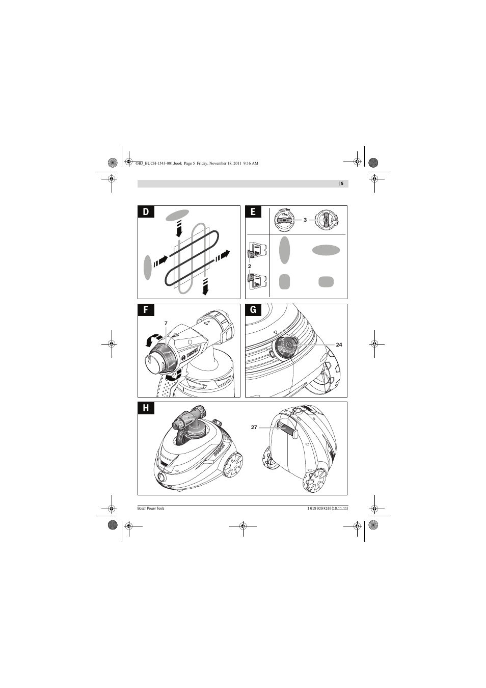 Hg f e d | Bosch PFS 105 E WALLPaint User Manual | Page 5 / 185