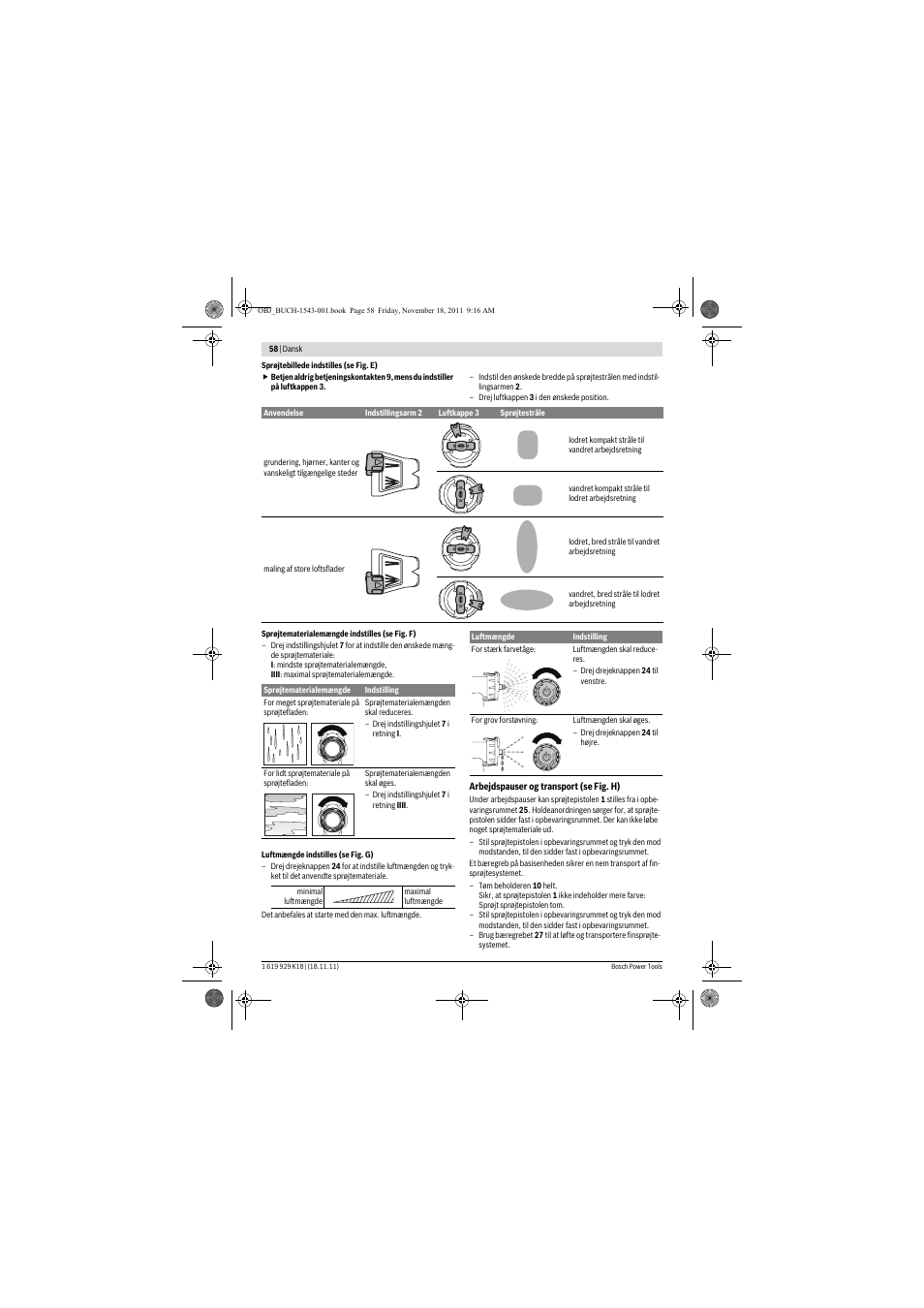 Bosch PFS 105 E WALLPaint User Manual | Page 58 / 185