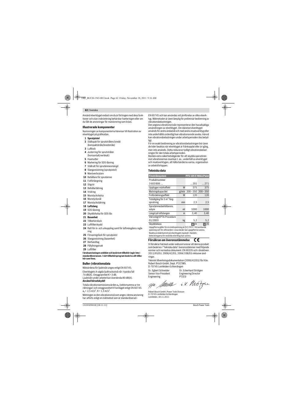 Bosch PFS 105 E WALLPaint User Manual | Page 62 / 185